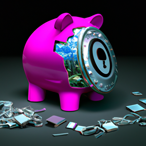 A pink piggy bank with a broken lock seeking IT Consulting for data recovery.